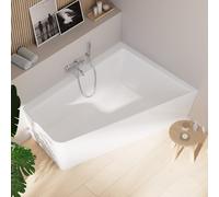 rivea Maila vasca da bagno ad angolo L: 170 La: 130 A: 60 cm, angolo destro della stanza, BR0914WH, Maila bianco [Vasche da Bagno > Vasche da Bagno ad Angolo]