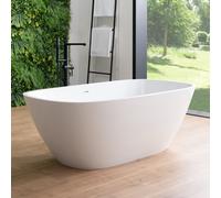 rivea Malie Vasca da bagno freestanding L: 150 La: 74 A: 50,7 cm, con superficie facile da pulire, BR0556WH, Malie bianco [Vasche da Bagno > Vasche da Bagno Freestanding]