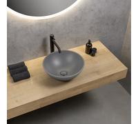 rivea Yara lavabo da appoggio Ø 38 A: 15 cm, con superficie facile da pulire, BR0531DG, Yara grigio scuro opaco [Lavabi > Lavabi da Appoggio]