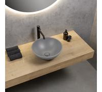 rivea Yara lavabo da appoggio Ø 38 A: 15 cm, con superficie facile da pulire, BR0531LG, Yara grigio chiaro opaco [Lavabi > Lavabi da Appoggio]