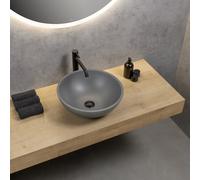 rivea Yara lavabo da appoggio Ø 42 A: 16 cm, con superficie facile da pulire, BR0532DG, Yara grigio scuro opaco [Lavabi > Lavabi da Appoggio]