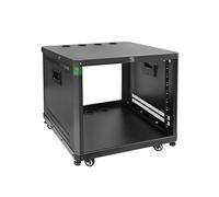 RIVECO Obtuse Angel Server Rack rack 9U con piedini e ruote, rack per studio con guide regolabili in profondità per registrazione stereo da 19" e montaggio di apparecchiature IT, 1 pezzo