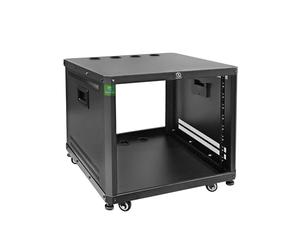 RIVECO Obtuse Angel Server Rack rack 9U con piedini e ruote, rack per studio con guide regolabili in profondità per registrazione stereo da 19" e montaggio di apparecchiature IT, 1 pezzo