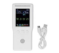 Rivelatore CO2 Tester di qualità dell'aria HCHO Tester monitor portatile multifunzionale per PM2.5 PM10 Humidità di temperatura TVOC Home Office Materiale ABS 5V USB C Carica