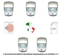 Rivelatori Movimento 15 MT 5 Infrarossi Passivi 12 V X Antifurto Sensore Interno