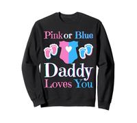 Rivelazione del Sesso del Baby Shower Rosa o Blu di Daddy Loves You Felpa