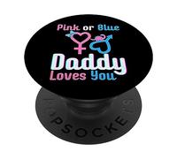 Rivelazione del sesso del baby shower rosa o blu di Daddy Loves You PopSockets PopGrip Adesivo