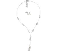 Rivelle Parure di gioielli da donna con perle d'acqua dolce e cristalli Swarovski, collana per matrimonio e confezione regalo