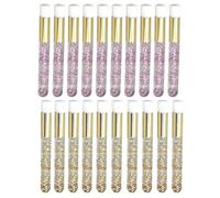 Riven Crystal Pink Gold Handle Nose Brushes - Set di 20 pennelli per pulizia profonda del viso