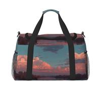 River and The Great Sky Print - Borsa da viaggio da donna, borsa da palestra con scomparto, borsone da uomo, da donna, borsa da viaggio per il fine settimana