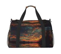 River and The Great Sky Print - Borsa da viaggio da donna, borsa da palestra con scomparto, borsone da uomo, da donna, borsa da viaggio per il fine settimana