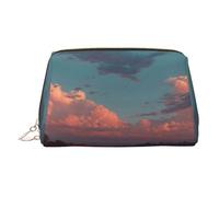 River and The Great Sky Print - Trousse per cosmetici, da donna, in pelle PU, con cinturino da polso, Oro, taglia unica