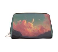 River and The Great Sky Print - Trousse per cosmetici, da donna, in pelle PU, con cinturino da polso, Oro, taglia unica
