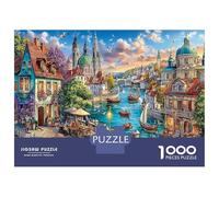 River City Scene Jigsaw Puzzle Impossible 1000 Pezzi Interesting Decorazione Per La Casa. Rilassamento E Intelligence Per Adulti E Ragazzi Da 14 Anni 70x50cm/1000pcs
