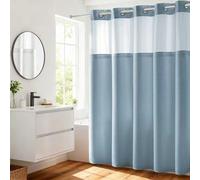 River Dream Heavyweight No Hooks Required Dotted Waffle Weave Shower Curtain with Snap in Liner - 71W x 74H,Hotel Grade,Spa Like Bath Curtain,Blue