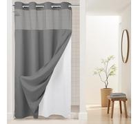 River Dream Tenda da doccia a nido d'ape con fodera a scatto, dimensioni: 54 x 80 cm (larghezza x altezza), per hotel, spa, colore grigio