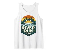 River DSM Camicia Vintage des Moines Bridge Tramonto Canotta