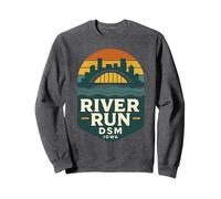 River DSM Camicia Vintage des Moines Bridge Tramonto Felpa