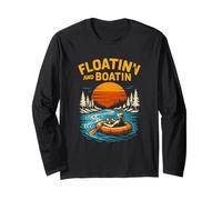 River Float Trip Floatin' and Boatin' Retro Donna Estate Maglia a Manica