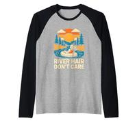 River Float Trip Hair Don't Care Vintage Donne. Maglia con Maniche Raglan