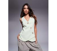 River Island - Gilet asimmetrico color verde chiaro 42