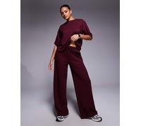 River Island - Joggers minimal a fondo ampio bordeaux-Rosso XS