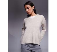 River Island - Maglione beige con scollo a V-Neutro XS