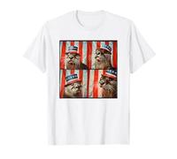 River Lontra Bandiera Americana Animale Patriottico 4 Luglio Lontra Maglietta