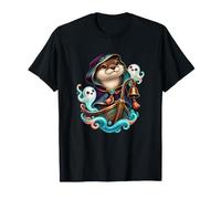 River Otter Spirit Tiny Ghost Guida Traghetti Emblema Verticale Maglietta