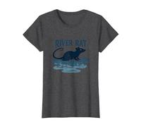 River Rat: Arte della Fauna Selvatica Vintage per Gli Amanti della Natura Maglietta, Donna, Grigio Scuro, L