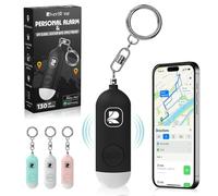 River Stone Allarme di sicurezza personale 130dB con Air Tag Plotter Apple Trova il mio Solo iOS (14.5+). Sirena di emergenza per auto difesa anti-aggressione violenza, anti-rapimento, soccorso
