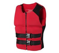River Vest Comfort Elastico in Neoprene con Zip Anti-Pizzicamento e Regolazione Completa per Pesca Mosca Trota Fiume Uso(Red,M)
