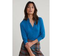 River Woods Petrol V-neck T-shirt Ruffle Collar Taglia: S | Maglie a manica lunga Outlet | Donna |