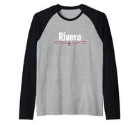 Rivera Portorico Bandiera Portoricano Cognome Maglia con Maniche Raglan