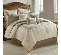 Riverbrook Home 100% Polyester Comforter Set, Queen, Hillcrest - Ivory/Gold, 9 Piece Set