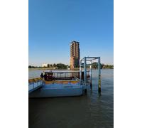 Riverfront Serenity Notebook: 120 Pages Lined Journal, Urban Landscape Cover