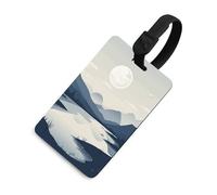 Rivers and Mountains Etichetta per bagagli con nome ID Card in pelle impermeabile etichette per valigie accessori da viaggio per donne adulte uomini