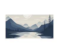 Rivers And Mountainsb - Striscione grande per feste, 180 x 90 cm, da appendere alla parete, per feste di compleanno, per esterni e interni, decorazione per feste