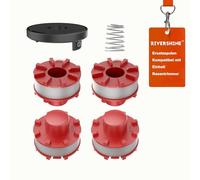 Rivershine 3405096 bobina di filo di ricambio, compatibile con Einhell GE-CT 36/30Li E Solo, (4 bobine + 1 copertura trimmer + 1 molla)