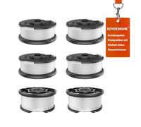 Rivershine GE-CT 18/28 Li Bobina di filo per tagliaerba compatibile con Einhell GE-CT 18/28 Li, GE-CT 18/28 Li TC e GE-CT 18/260 Li (6 bobine)