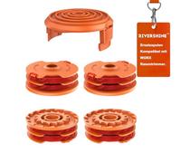 Rivershine WA0007 Bobina di filo per decespugliatore Worx WG118 & WG119, bobina di filo di ricambio con 2 x 5 m di lunghezza e 1,65 mm di diametro