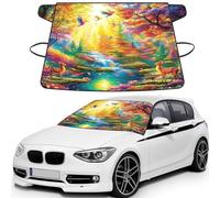 Riverside - Copertura per parabrezza auto con stampa di fiori e uccelli, per ghiaccio e neve, universale, adatta per la maggior parte delle auto, multifunzione, protegge dal ghiaccio