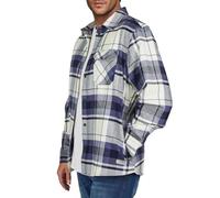 riverso Camicia da uomo a maniche lunghe, vestibilità normale, RIVVincent, in flanella, a quadretti, tinta unita, cotone, nero, beige, bianco, S, M, L, XL, XXL, 3XL, 4XL, 5XL, Crema bianca slavato