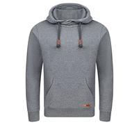 riverso - Felpa con cappuccio da uomo RIVJulian, con tasca a marsupio e colletto a incrocio, vestibilità normale, in tinta unita, di cotone, colore: grigio, marrone, verde, rosso, blu, nero, taglie: S, M, L, XL, 2XL, 3XL, 4XL, 5XL, Grey Melange Standard 2 (23300)., S