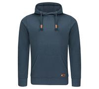 riverso - Felpa con cappuccio da uomo RIVJulian, con tasca a marsupio e colletto a incrocio, vestibilità normale, in tinta unita, di cotone, colore: grigio, marrone, verde, rosso, blu, nero, taglie: S, M, L, XL, 2XL, 3XL, 4XL, 5XL, Blu navy (19400)., L
