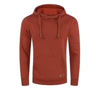 riverso - Felpa con cappuccio da uomo RIVJulian, tasca a marsupio e colletto incrocio, vestibilità normale, in tinta unita, di cotone, grigio, marrone, verde, rosso, blu, nero, taglie: S, M, L, XL
