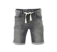 riverso Jeans corti da uomo, elasticizzati, con coulisse, vestibilità normale, RIVPaul, pantaloni corti, bermuda estivi, denim, tinta unita, nero, blu, grigio, 30, 31, 32, 33, 34, 36, 38, 40, 42, 44