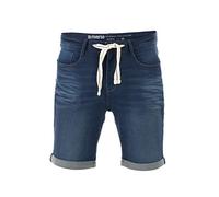 riverso Jeans corti da uomo, elasticizzati, con coulisse, vestibilità normale, RIVPaul, pantaloni corti, bermuda estivi, denim, tinta unita, nero, blu, grigio, 30, 31, 32, 33, 34, 36, 38, 40, 42, 44