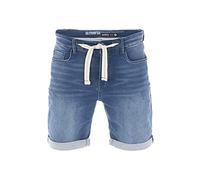 riverso Jeans corti da uomo, elasticizzati, con coulisse, vestibilità normale, RIVPaul, pantaloni corti, bermuda estivi, denim, tinta unita, nero, blu, grigio, 30, 31, 32, 33, 34, 36, 38, 40, 42, 44