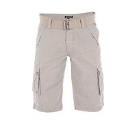 riverso, pantaloncini cargo da uomo RIVAnton con cintura, bermuda in cotone al 100%, colore blu, grigio, verde oliva, nero, beige, a quadretti, W30-W46, Beige Claro, 48